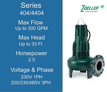 Zoeller 404 Commercial 2.0 Horsepower Sewage Pump